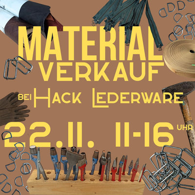 Materialverkauf bei Hack Lederware am 22.11.25