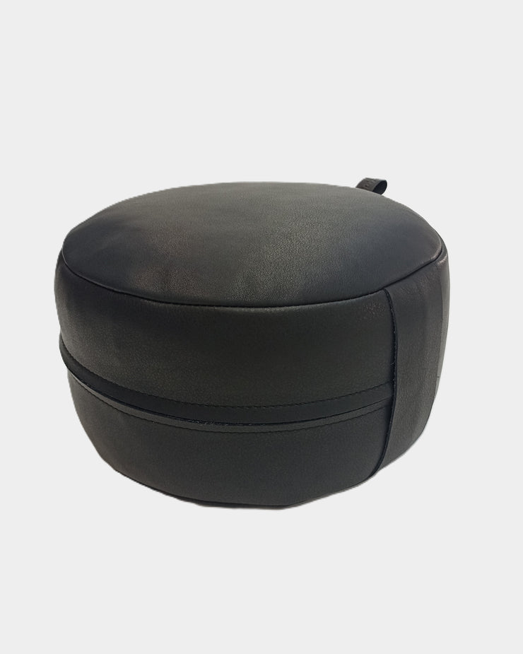 Meditationskissen aus Leder, schwarz