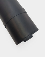 Yogamatte schwarzes Rindleder + Zellkautschuk