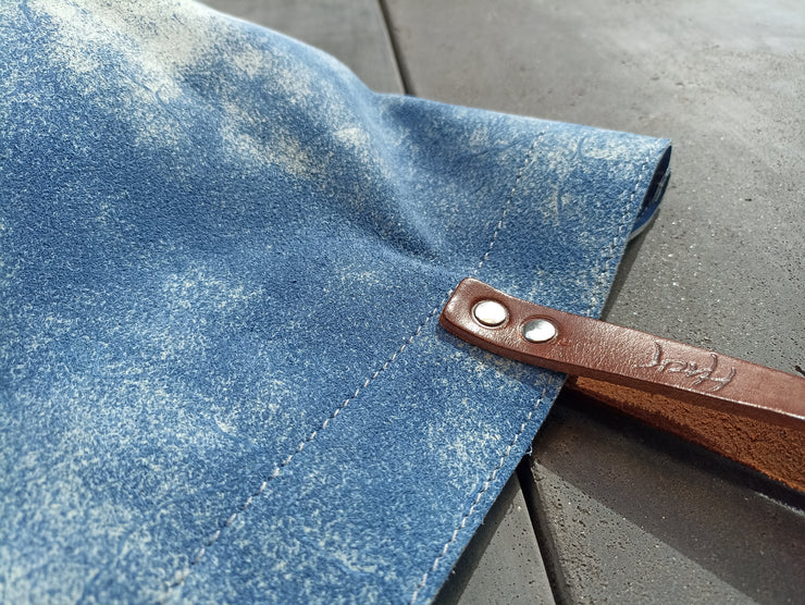 Einkaufstasche aus Leder, Sonderfarbe "Sky"