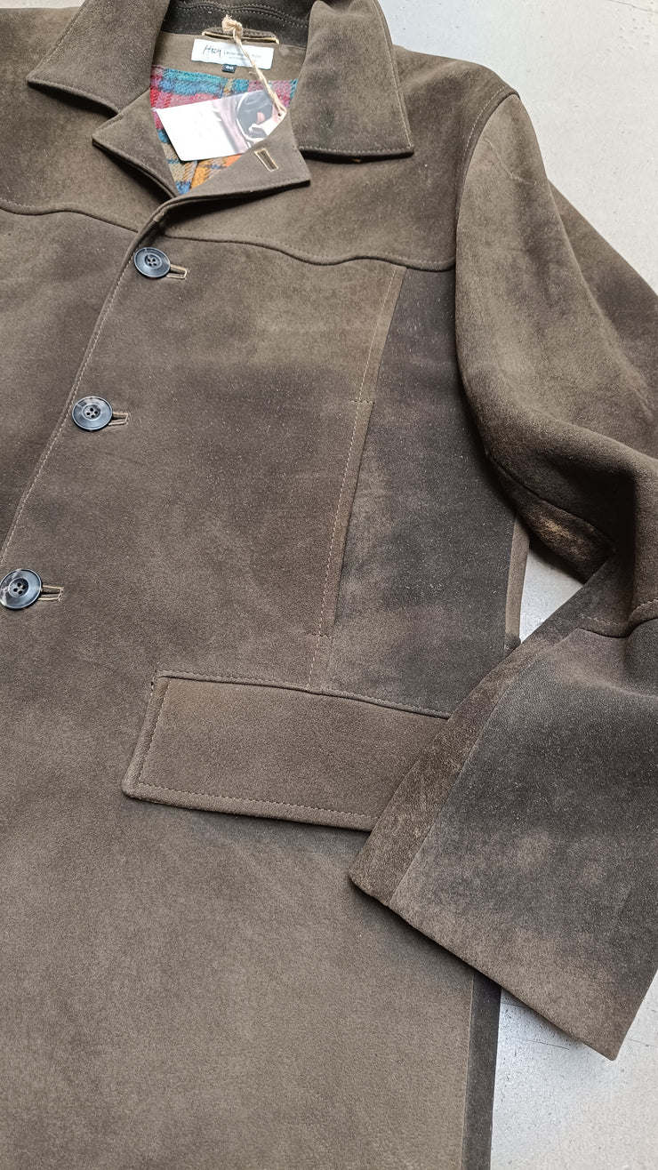 Einzelstück Nr 9 geknöpfte Jacke lang Hirschleder Gr. 50