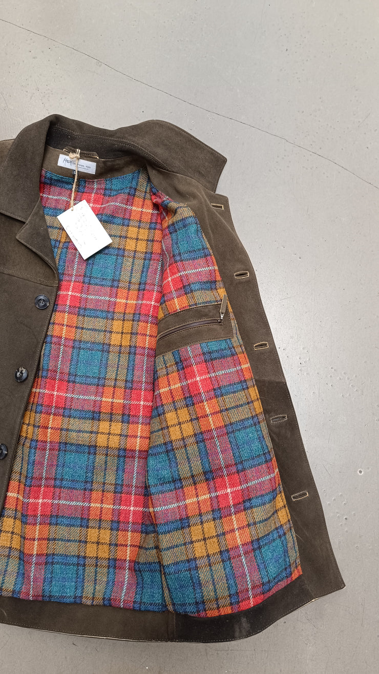 Einzelstück Nr 9 geknöpfte Jacke lang Hirschleder Gr. 50