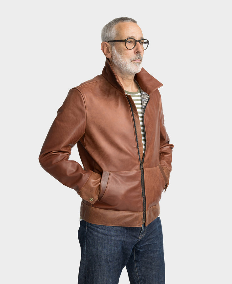 Jacke Herren "Wild One" Pferdeleder