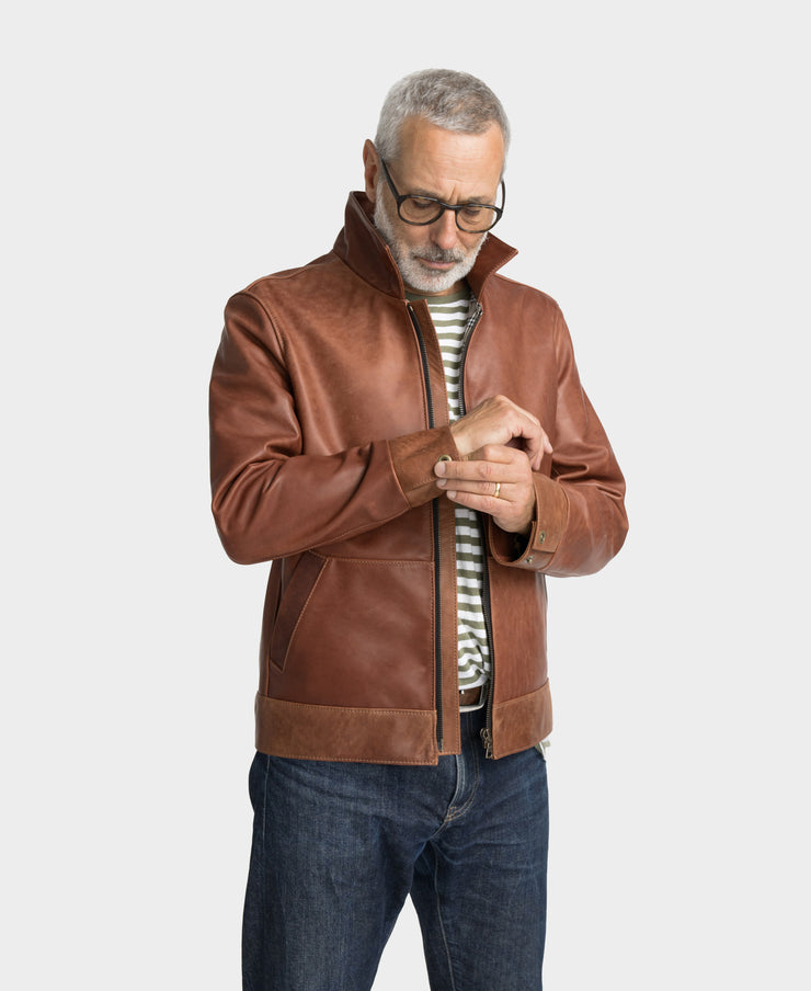 Jacke Herren "Wild One" Pferdeleder